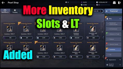  black desert mobile inventory slots